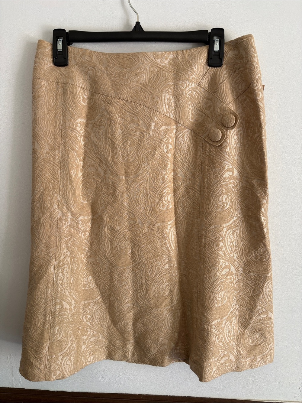 Coldwater Creek Womens Beige jacquared A-Line Skirt
